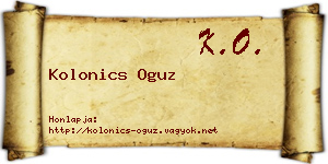 Kolonics Oguz névjegykártya